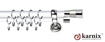 Karnisz Metalowy Prestige 19/19mm Doris INOX - biały