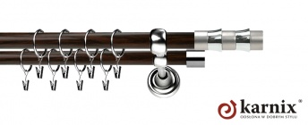 Karnisz Metalowy Prestige 19/19mm Fresno INOX - wenge