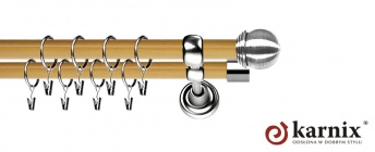 Karnisz Metalowy Prestige 19/19mm Gałka Max INOX - pinia