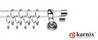 Karnisz Metalowy Prestige 19/19mm Luna INOX - biały