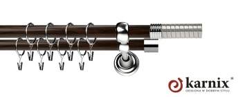 Karnisz Metalowy Prestige 19/19mm Optima INOX - wenge
