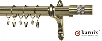 Karnisz Stylowy Barokko 25/19mm Lanso Crystal antyk mosiądz