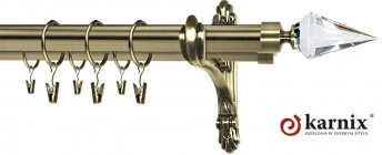 Karnisz Stylowy Barokko 25/19mm Veneto Crystal antyk mosiądz