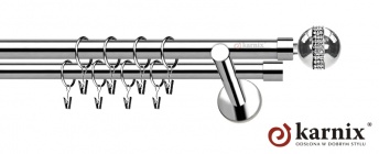 Karnisz nowoczesny NEO 25/19mm Globi Crystal INOX