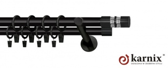 Karnisz nowoczesny NEO 25/19mm Lanso Crystal czarny