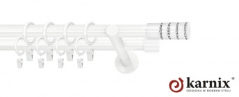 Karnisz nowoczesny NEO 25/19mm Rosetti Crystal biały